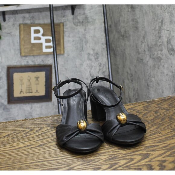 Steve Madden Womens Caden Heeled Sandal CADE07S1 Black Leather 9M - Picture 3 of 13